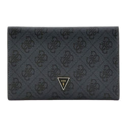 GUESS Porte-cartes gris foncé noir pour femme Noreen Card Holder Coal Logo 269960