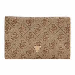 GUESS Porte-cartes brun clair marron pour femme Noreen Card Holder Latte Logo 269990