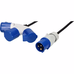 Max Hauri AG 163897, 1,5 m, Intérieur & extérieur, IP44, Noir, Bleu, 3 sortie(s) CA, 230 V