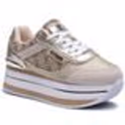 Guess Hansini Baskets à lacets en synthétique et à plateforme pailletée pour femmes en beige (Beige 40)