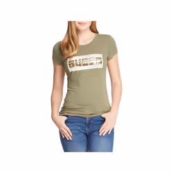 Tee shirt stretch à logo imprimé  -  Guess jeans - Femme