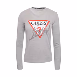 T Shirt ML iconique strassé  -  Guess jeans - Femme