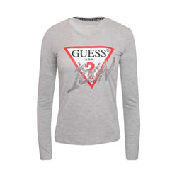 T Shirt ML iconique strassé  -  Guess jeans - Femme