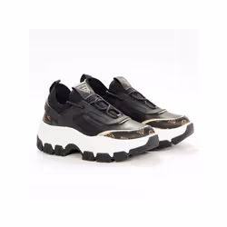 Guess Baskets en cuir écologique pour femme Noir Fl8bydsmf12 blkbr
