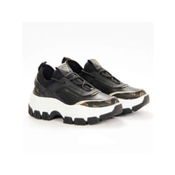 Guess Baskets en cuir écologique pour femme Noir Fl8bydsmf12 blkbr