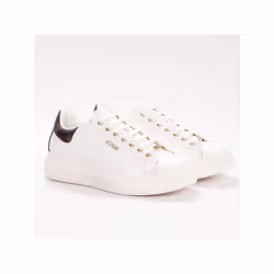 Basket - Guess - Femme - Classic gold logo - Blanc - cuir