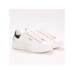 Basket - Guess - Femme - Classic gold logo - Blanc - cuir