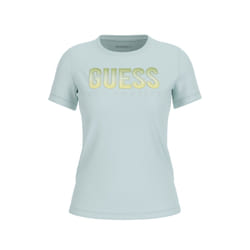 T-shirt col rond logo dégradé à paillettes femme Guess