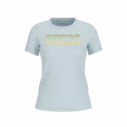 T-shirt col rond logo dégradé à paillettes femme Guess