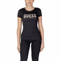 T shirt Guess Femme Diamond Noir Coton