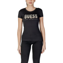 T shirt Guess Femme Diamond Noir Coton