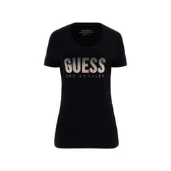 T-shirt col rond logo dégradé à paillettes femme Guess