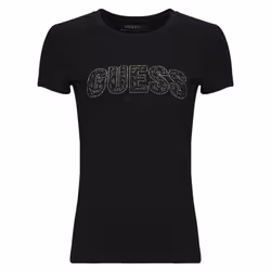 T shirt Guess Femme shine Noir Coton