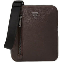 GUESS Sac à épaule bandoulière brun foncé pour homme - Torino Xbody Flat Bag Dark Brown 300621