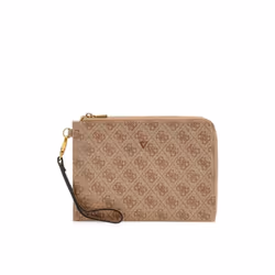 GUESS Pochette beige marron pour femme - Milano Clutch M Beige / Brown 312988