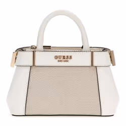 GUESS Sac à épaule bandoulière crème pour femme - Andela Mini Satchel Bag Natural / Cream White 302614