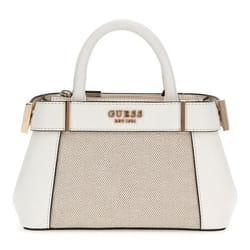 GUESS Sac à épaule bandoulière crème pour femme - Andela Mini Satchel Bag Natural / Cream White 302614