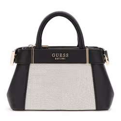 GUESS Sac à épaule bandoulière crème noir pour femme - Andela Mini Satchel Bag Natural / Black 302721