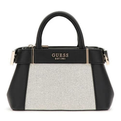 GUESS Sac à épaule bandoulière crème noir pour femme - Andela Mini Satchel Bag Natural / Black 302721