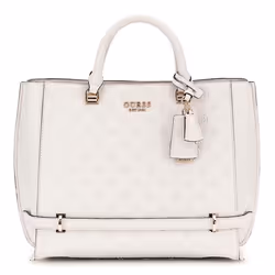 GUESS Sac shopper blanc pour femme - Zarela Girlfriend Tote Cream White Logo 298289