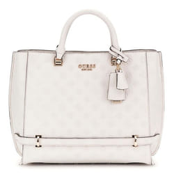 GUESS Sac shopper blanc pour femme - Zarela Girlfriend Tote Cream White Logo 298289