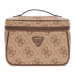 GUESS Trousse de maquillage brun clair marron pour femme - Toiletry Train Case Latte Logo / Brown 308902