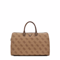 GUESS Sac de voyage brun clair marron pour femme - Weekender Duffel Bag Latte Logo / Brown 300182