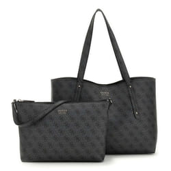 GUESS Sac shopper gris foncé pour femme - Brenton Tote Coal Logo 298261
