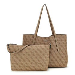 GUESS Sac shopper brun clair pour femme - Brenton Tote Latte Logo 298259