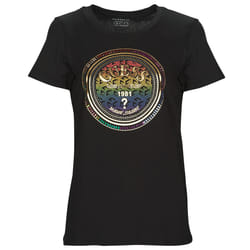 TShirt à logo strassé et print doré  -  Guess jeans - Femme