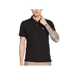 Polo Guess Homme Red logo classic Noir Coton
