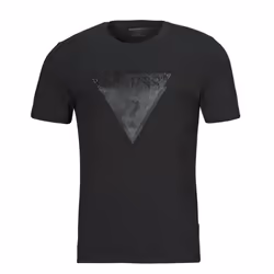 T shirt Guess Homme Classic logo triangle Noir Coton