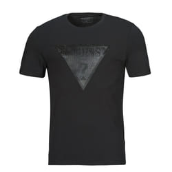 T shirt Guess Homme Classic logo triangle Noir Coton
