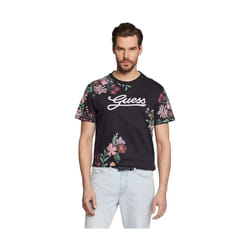T shirt Guess Homme Flower Noir Coton