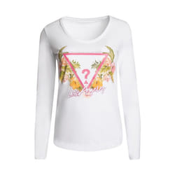 TShirt strassé à logo fleuri  -  Guess jeans - Femme