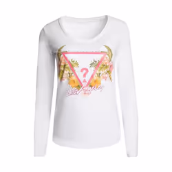 TShirt strassé à logo fleuri - Guess jeans - Femme