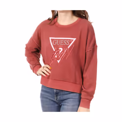 Sweatshirt coton col rond femme Guess Icon