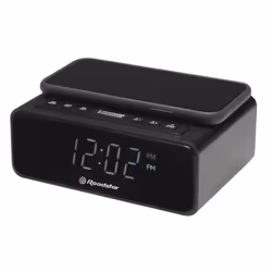 Roadstar CLR-700Qi, Réveil numérique, Rectangle, Noir, 12h, FM, Radio/Vibreur