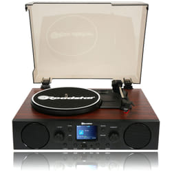 Roadstar TTR-8850ED BT platine Tourne-disque entraîné par courroie Noir, Bois