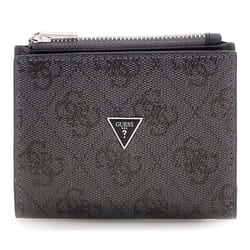 GUESS Porte-monnaie noir pour homme - Milano Bifold Top Zip Wallet 325768