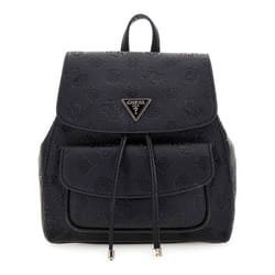GUESS Sac à dos de loisirs noir pour femme - Cresidia II Flap Backpack S Black Logo 326364