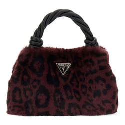 GUESS Sac à épaule bandoulière rouge vin noir pour femme - Shaida Top Handle Crossbody Bag Wine Leo 329101