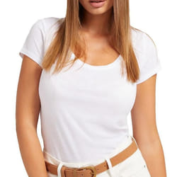 Tee shirt uni en coton bio  -  Guess jeans - Femme - M