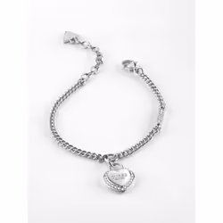 GUESS Fine Heart, Bracelet à mailles, Femelle, Acier inoxydable