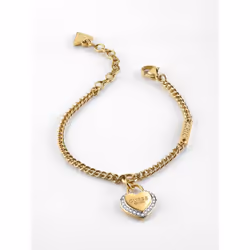 GUESS Fine Heart, Bracelet à mailles, Femelle, Acier inoxydable