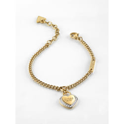 GUESS Fine Heart Bracelet à mailles Femelle Acier inoxydable