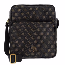 GUESS Sac à épaule bandoulière brun foncé brun clair pour homme - Vezzola Smart Top Zip Bag Brown / Ochre 239119