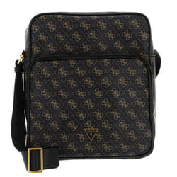 GUESS Sac à épaule bandoulière brun foncé brun clair pour homme - Vezzola Smart Top Zip Bag Brown / Ochre 239119