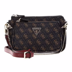 Sac à épaule bandoulière - GUESS - Noelle Double Pouch Crossbody - Marron - 100% polyuréthane - 280 g