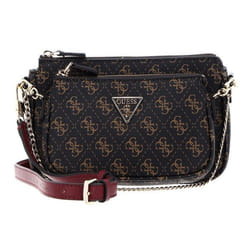 Sac à épaule bandoulière - GUESS - Noelle Double Pouch Crossbody - Marron - 100% polyuréthane - 280 g